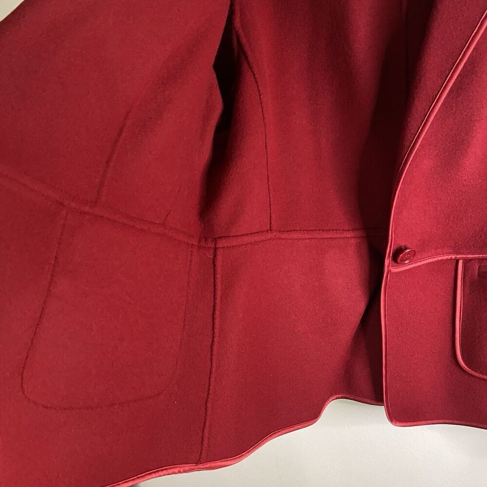 Talbots Classic Wool Blazer Red Sz 14P The Grace Fit Corporate Office Business - Picture 7 of 9